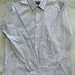 Haggar Men's Classic Blue Pinstripe Dress Shirt